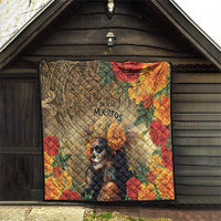 Dia de Los Muertos Mexico Quilt Aztec Goddess Mictecacihuatl - Wonder Print Shop
