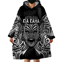 Custom New Zealand Rugby Wearable Blanket Hoodie 2023 World Cup Aotearoa Haka Face - Wonder Print Shop