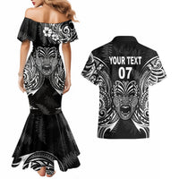 New Zealand Rugby Couples Matching Mermaid Dress and Hawaiian Shirt 2023 World Cup Aotearoa Create History LT7 - Wonder Print Shop