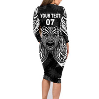 New Zealand Rugby Family Matching Long Sleeve Bodycon Dress and Hawaiian Shirt 2023 World Cup Aotearoa Create History LT7 - Wonder Print Shop