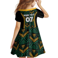 Jamaica Reggae Boyz Custom Family Matching Long Sleeve Bodycon Dress and Hawaiian Shirt Ethnic Motifs LT7 - Wonder Print Shop
