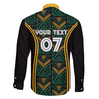 Jamaica Reggae Boyz Custom Family Matching Off The Shoulder Long Sleeve Dress and Hawaiian Shirt Ethnic Motifs - Wonder Print Shop
