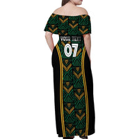 Jamaica Reggae Boyz Custom Family Matching Off Shoulder Maxi Dress and Hawaiian Shirt Ethnic Motifs LT7 - Wonder Print Shop
