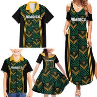 Jamaica Reggae Boyz Custom Family Matching Summer Maxi Dress and Hawaiian Shirt Ethnic Motifs - Wonder Print Shop