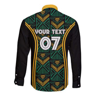Jamaica Reggae Boyz Custom Long Sleeve Button Shirt Ethnic Motifs - Wonder Print Shop