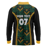 Jamaica Reggae Boyz Custom Long Sleeve Polo Shirt Ethnic Motifs - Wonder Print Shop