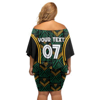 Jamaica Reggae Boyz Custom Off Shoulder Short Dress Ethnic Motifs - Wonder Print Shop