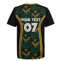 Jamaica Reggae Boyz Custom Rugby Jersey Ethnic Motifs - Wonder Print Shop