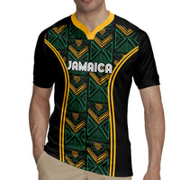 Jamaica Reggae Boyz Custom Rugby Jersey Ethnic Motifs - Wonder Print Shop
