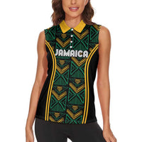Jamaica Reggae Boyz Custom Women Sleeveless Polo Shirt Ethnic Motifs - Wonder Print Shop