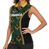 Jamaica Reggae Boyz Custom Women Sleeveless Polo Shirt Ethnic Motifs - Wonder Print Shop
