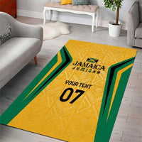 Jamaica Custom Area Rug Ethnic Motifs - Gold Accents LT7 - Wonder Print Shop