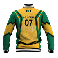 Jamaica Custom Baseball Jacket Ethnic Motifs - Gold Accents LT7 - Wonder Print Shop