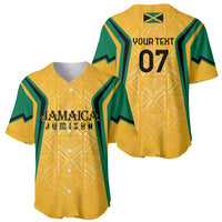 Jamaica Custom Baseball Jersey Ethnic Motifs - Gold Accents LT7 - Wonder Print Shop