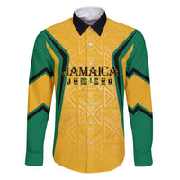 Jamaica Custom Family Matching Puletasi and Hawaiian Shirt Ethnic Motifs - Gold Accents - Wonder Print Shop