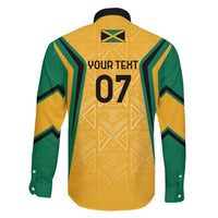 Jamaica Custom Family Matching Puletasi and Hawaiian Shirt Ethnic Motifs - Gold Accents - Wonder Print Shop