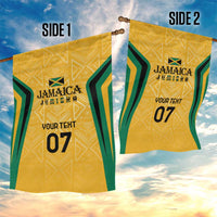 Jamaica Custom Garden Flag Ethnic Motifs - Gold Accents - Wonder Print Shop
