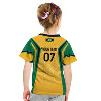 Jamaica Custom Kid T Shirt Ethnic Motifs - Gold Accents - Wonder Print Shop