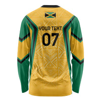 Jamaica Custom Long Sleeve Shirt Ethnic Motifs - Gold Accents - Wonder Print Shop