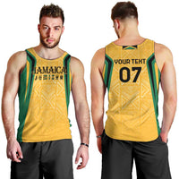 Jamaica Custom Men Tank Top Ethnic Motifs - Gold Accents - Wonder Print Shop