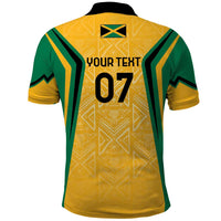 Jamaica Custom Polo Shirt Ethnic Motifs - Gold Accents - Wonder Print Shop