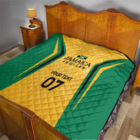 Jamaica Custom Quilt Ethnic Motifs - Gold Accents - Wonder Print Shop