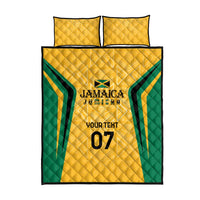 Jamaica Custom Quilt Bed Set Ethnic Motifs - Gold Accents - Wonder Print Shop