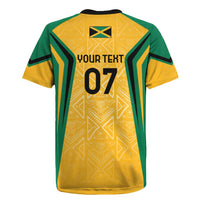 Jamaica Custom Rugby Jersey Ethnic Motifs - Gold Accents - Wonder Print Shop