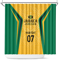 Jamaica Custom Shower Curtain Ethnic Motifs - Gold Accents