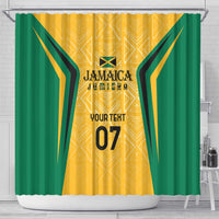 Jamaica Custom Shower Curtain Ethnic Motifs - Gold Accents