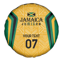 Jamaica Custom Spare Tire Cover Ethnic Motifs - Gold Accents - Wonder Print Shop