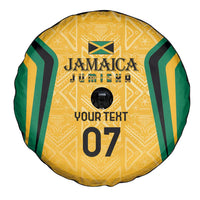 Jamaica Custom Spare Tire Cover Ethnic Motifs - Gold Accents - Wonder Print Shop