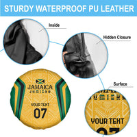 Jamaica Custom Spare Tire Cover Ethnic Motifs - Gold Accents - Wonder Print Shop