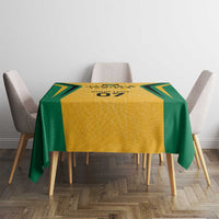 Jamaica Custom Tablecloth Ethnic Motifs - Gold Accents - Wonder Print Shop