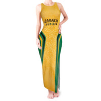 Jamaica Custom Tank Maxi Dress Ethnic Motifs - Gold Accents - Wonder Print Shop