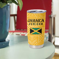 Jamaica Custom Tumbler Cup Ethnic Motifs - Gold Accents - Wonder Print Shop