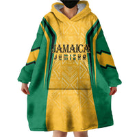 Jamaica Custom Wearable Blanket Hoodie Ethnic Motifs - Gold Accents - Wonder Print Shop