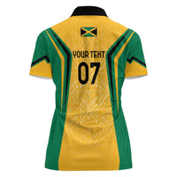 Jamaica Custom Women Polo Shirt Ethnic Motifs - Gold Accents - Wonder Print Shop