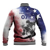 USA Ice Hockey Custom Baseball Jacket Splash Art Abstract Style