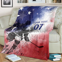 USA Ice Hockey Custom Blanket Splash Art Abstract Style