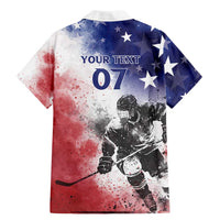 USA Ice Hockey Custom Family Matching Mermaid Dress and Hawaiian Shirt Splash Art Abstract Style