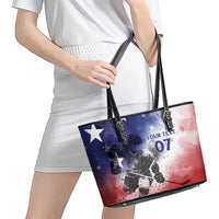 USA Ice Hockey Custom Leather Tote Bag Splash Art Abstract Style