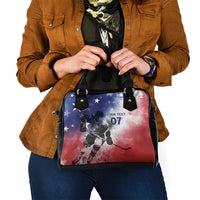 USA Ice Hockey Custom Shoulder Handbag Splash Art Abstract Style