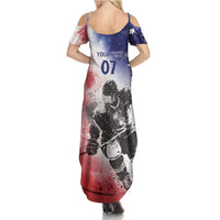 USA Ice Hockey Custom Summer Maxi Dress Splash Art Abstract Style