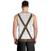 Germany Trachten Lederhose Inspired Men Tank Top Washed Brown