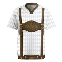 Germany Trachten Lederhose Inspired Rugby Jersey Washed Brown