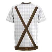 Germany Trachten Lederhose Inspired Rugby Jersey Washed Brown