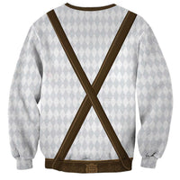 Germany Trachten Lederhose Inspired Sweatshirt Washed Brown
