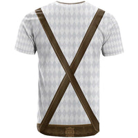 Germany Trachten Lederhose Inspired T Shirt Washed Brown