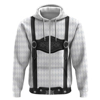 Germany Trachten Lederhose Inspired Zip Hoodie Sable Black